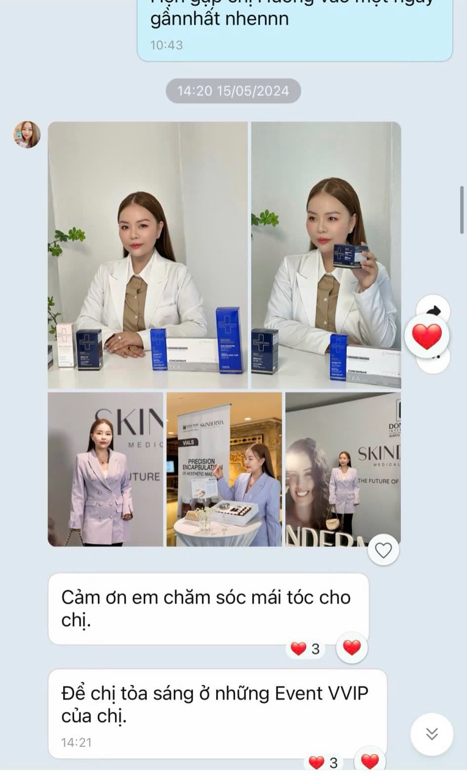 Feedback dịch vụ Chăm sóc da nâng cơ